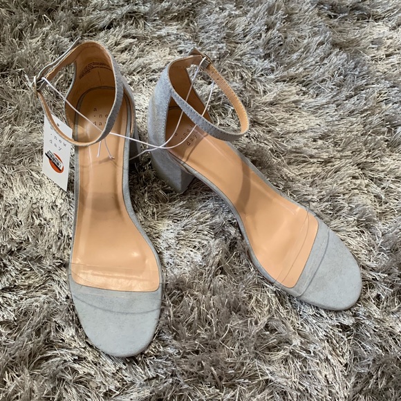 mid block heel sandals silver